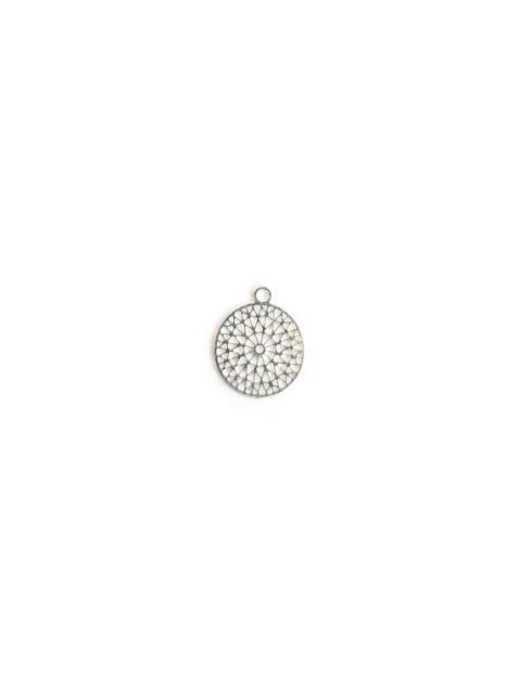 Breloque filigrane ronde - 12x10 mm