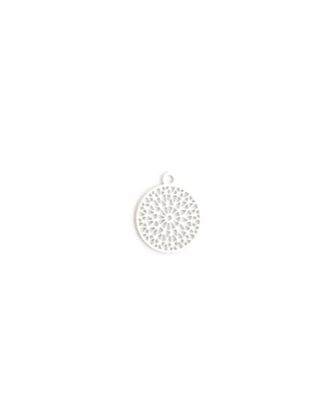 Breloque filigrane ronde - 12x10 mm