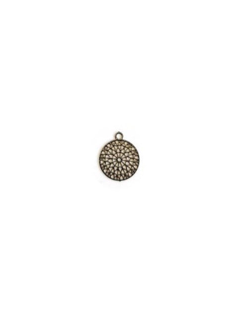 Breloque filigrane ronde - 12x10 mm