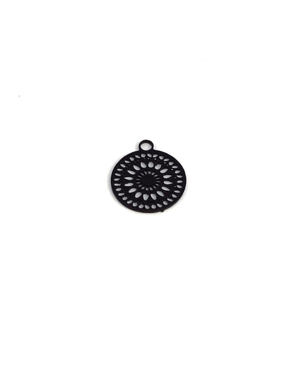Breloque filigrane ronde - 10x8 mm