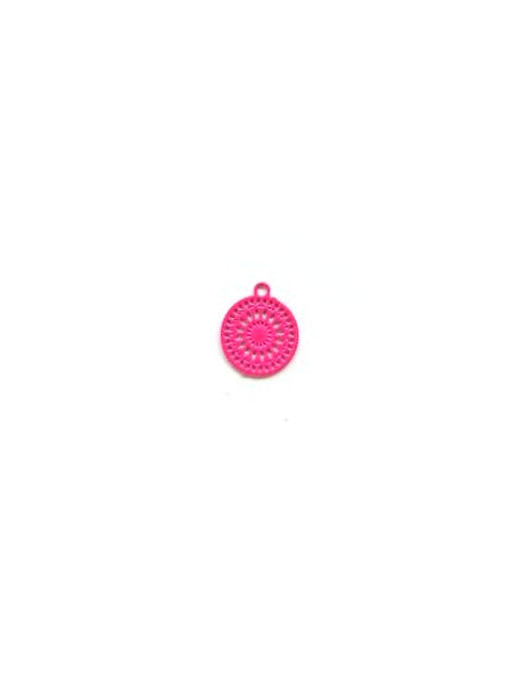 Breloque filigrane ronde - 10x8 mm