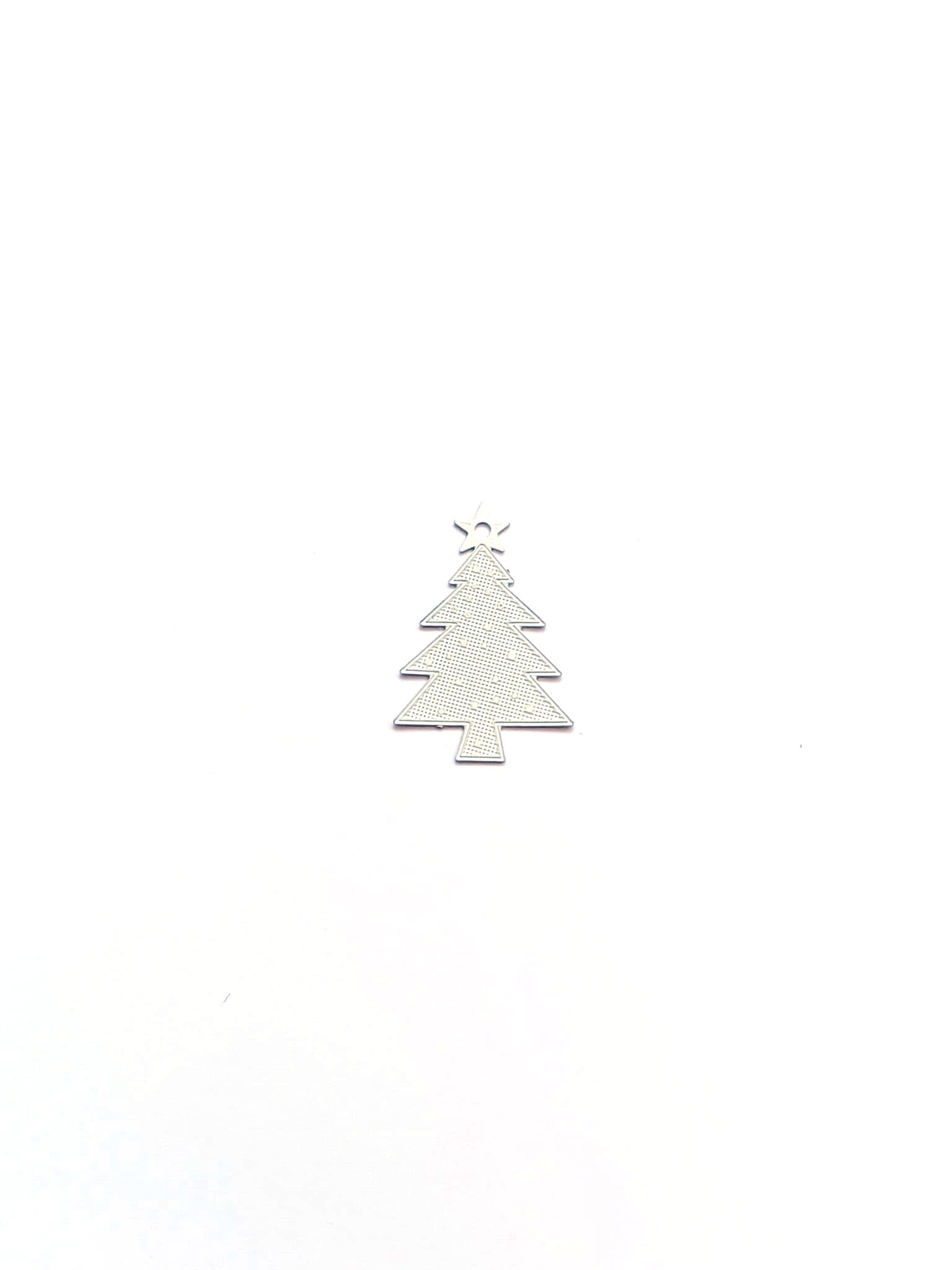 perlesetcreationbijoux - estampe filigrane sapin en métal de 20x14 mm blanche