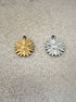 perlesetcreationbijoux - pendentifs fleur acier inoxydable doré et argenté de 25x22 mm