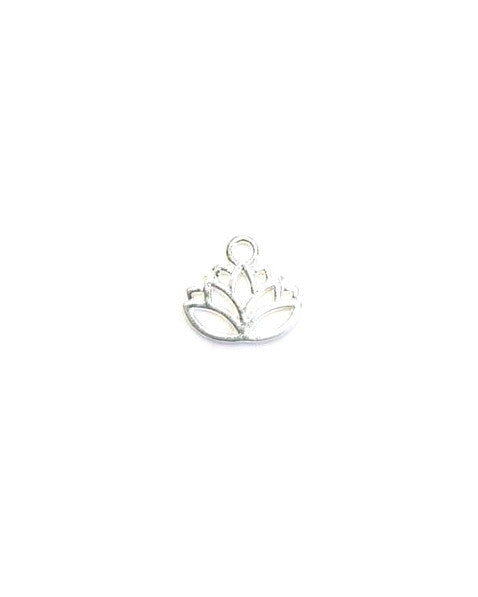 Breloque fleur de lotus en métal - 15x17mm