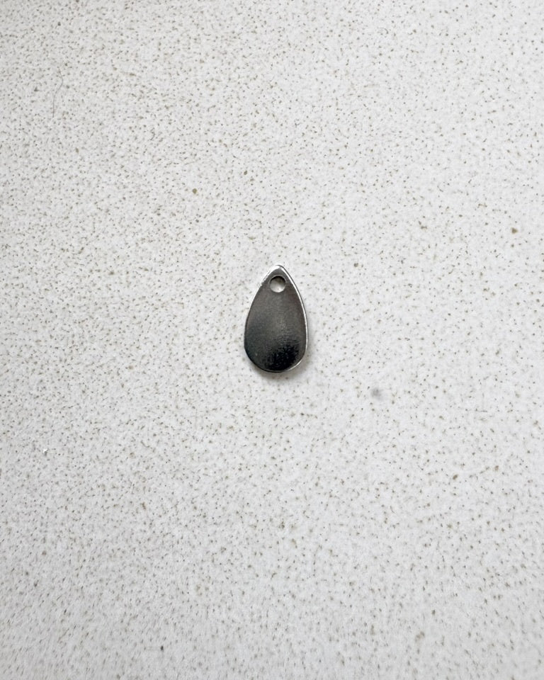 perlesetcreationbijoux - breloque goutte en acier inoxydable argenté de 10x6 mm