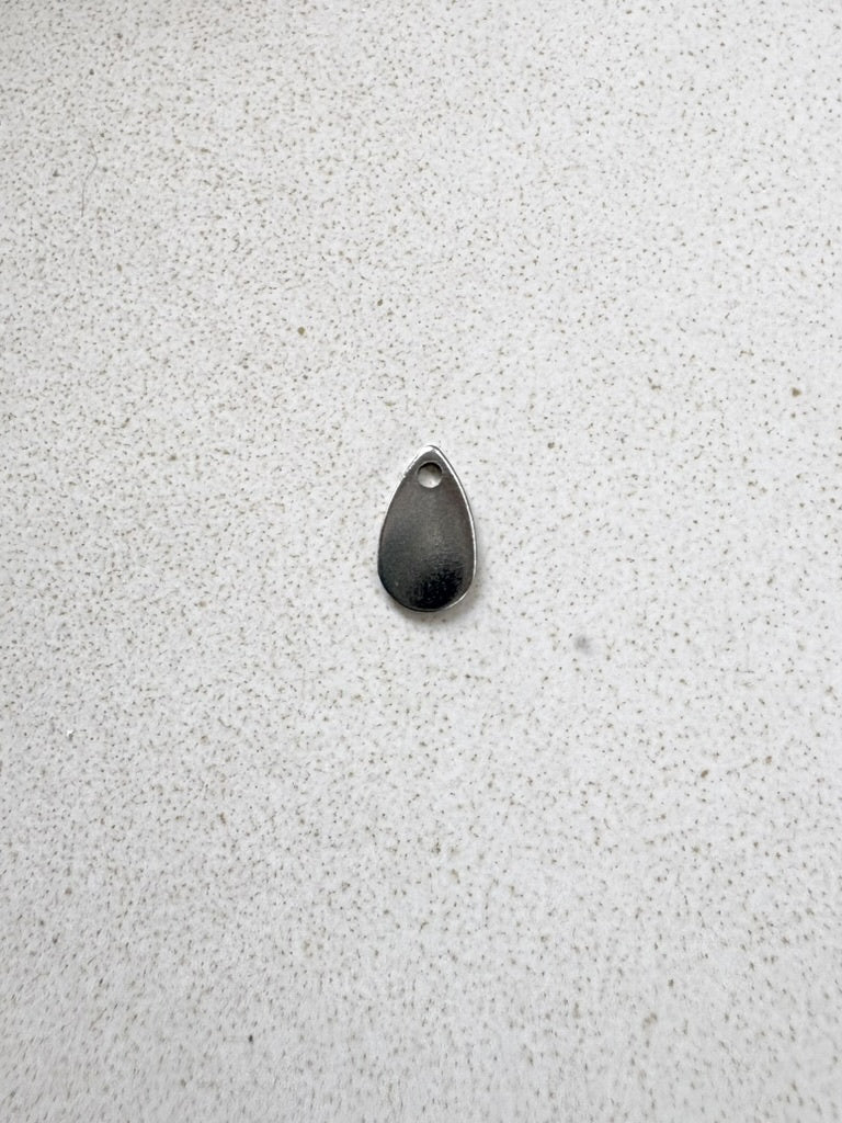 perlesetcreationbijoux - breloque goutte en acier inoxydable argenté de 10x6 mm