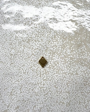 perlesetcreationbijoux - breloque losange acier inoxydable doré 9x7 mm