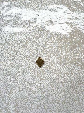 perlesetcreationbijoux - breloque losange acier inoxydable doré 9x7 mm