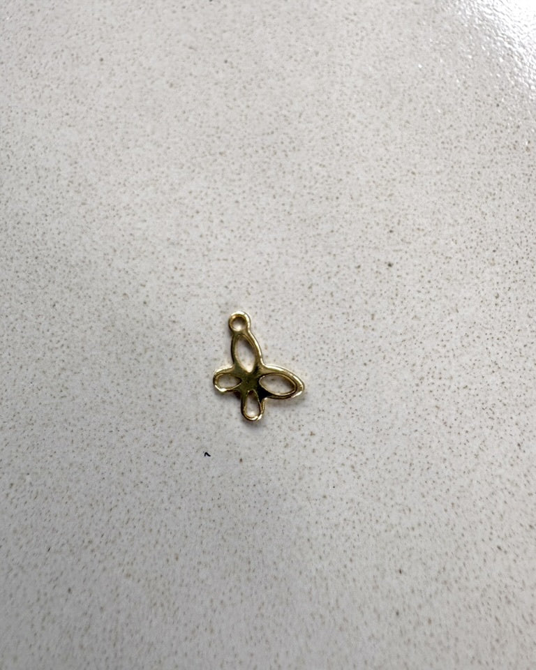 perlesetcreationbijoux - breloque papillon 11 mm en acier inoxydable doré