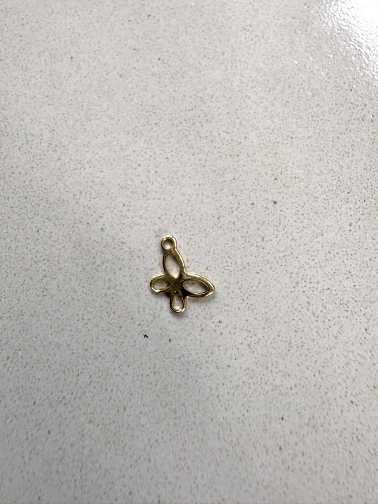 perlesetcreationbijoux - breloque papillon 11 mm en acier inoxydable doré