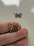 perlesetcreationbijoux - breloques papillon en acier inoxydable argenté et doré de 13x18 mm