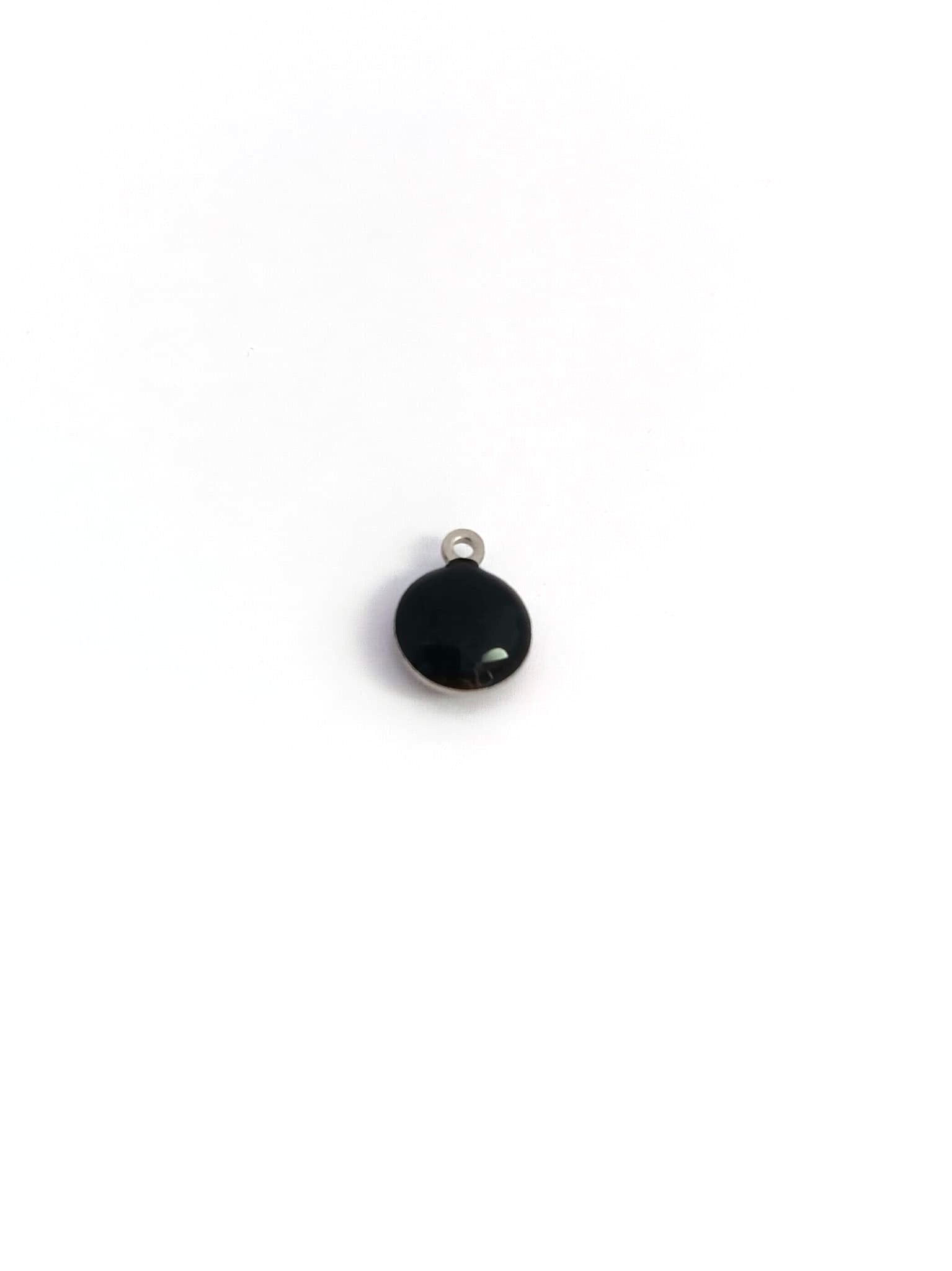 perlesetcreationbijoux-breloque-ronde-emaillee-acier-inoxydable-11x8mm-noire