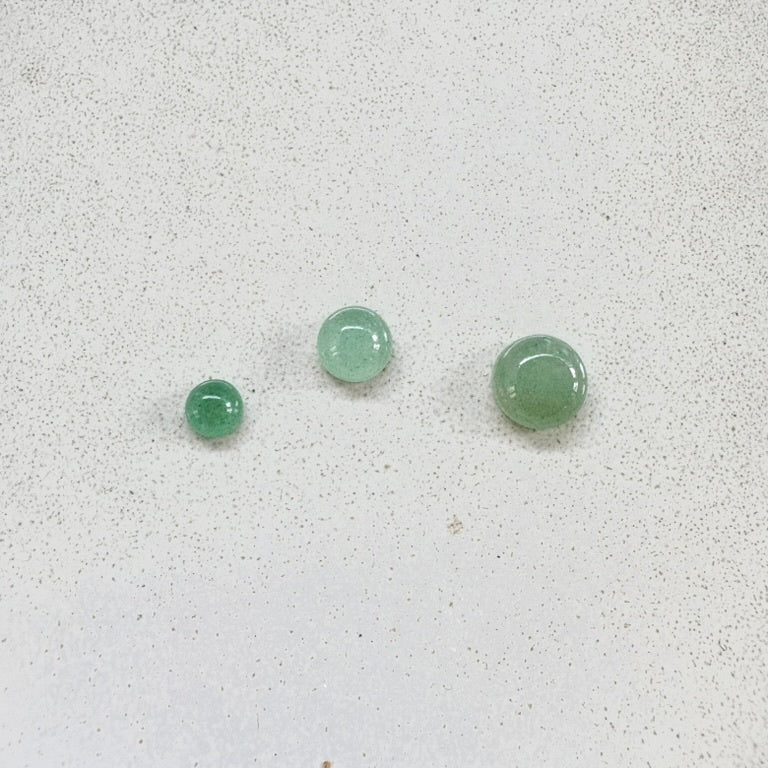perlesetcreationbijoux - cabochons ronds en aventurine verte naturelle de 6, 8 et 10 mm