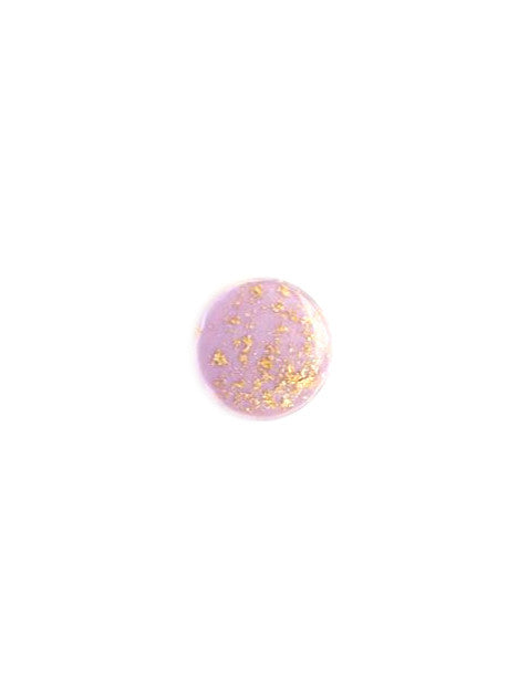 Cabochon rond plat en résine, feuille d'or - 20 mm