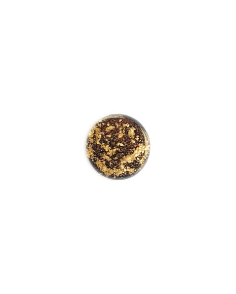 Cabochon rond plat en résine, feuille d'or - 20 mm