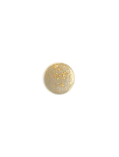 Cabochon rond plat en résine, feuille d'or - 20 mm