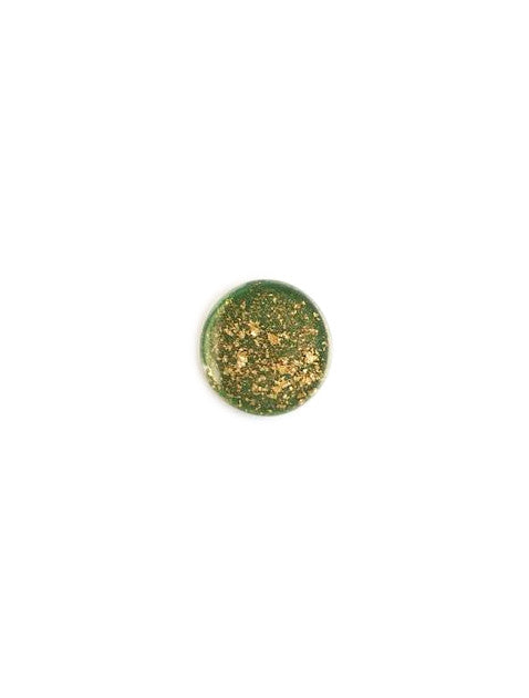 Cabochon rond plat en résine, feuille d'or - 20 mm