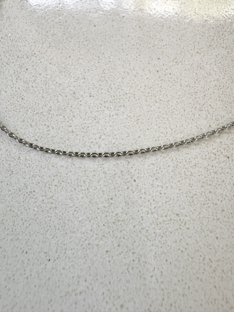perlesetcreationbijoux - chaîne maille ovale en acier inoxydable 304 argenté, maille 1,6x1,3x0,3 mm