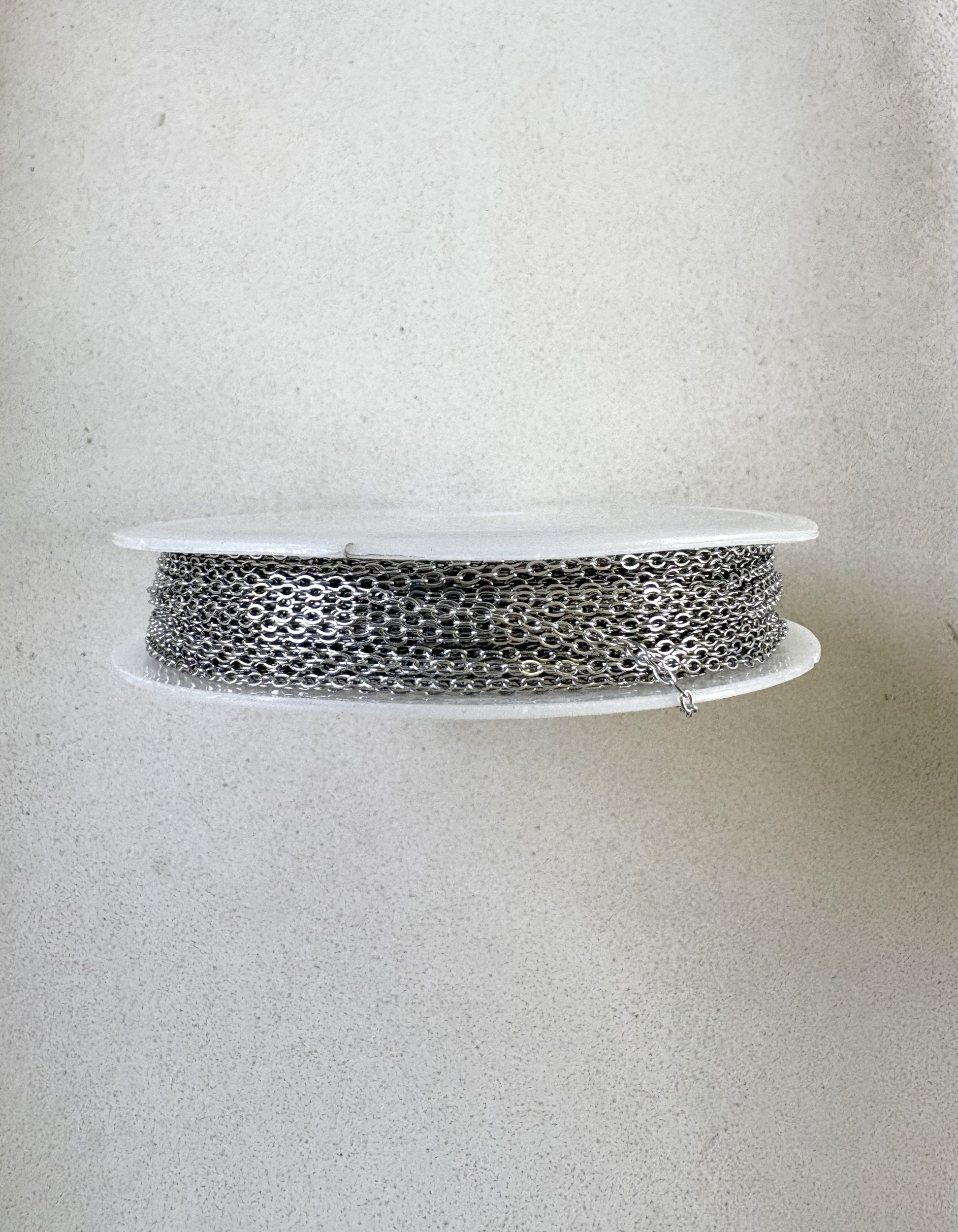 perlesetcreationbijoux - bobine de chaîne maille ovale en acier inoxydable 304 argenté, maille 1,6x1,3x0,3 mm