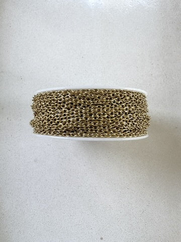 perlesetcreationbijoux - bobine de chaîne maille ovale en acier inoxydable 304 doré PVD maille 2,5x2 mm