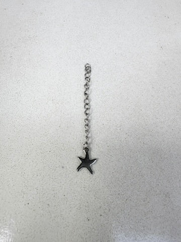 perlesetcreationbijoux - chainette d'extension en acier inoxydable argenté avec breloque étoile de mer