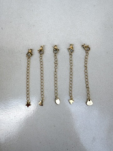 perlesetcreationbijoux - chaînette d'extension en acier inoxydable doré avec fermoir mousqueton et breloques