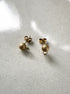 perlesetcreationbijoux - clous d'oreilles boule effet pailleté acier inox doré 6 mm