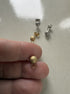 perlesetcreationbijoux - clous d'oreilles boule effet pailleté acier inox doré et argenté 6 mm
