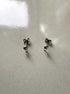 perlesetcreationbijoux - clous d'oreilles boule effet pailleté acier inoxydable argenté