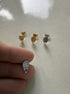 perlesetcreationbijoux - clous d'oreilles goutte effet texturé acier inox argenté et doré