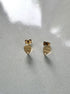 perlesetcreationbijoux - clous d'oreilles goutte effet texturé acier inox doré