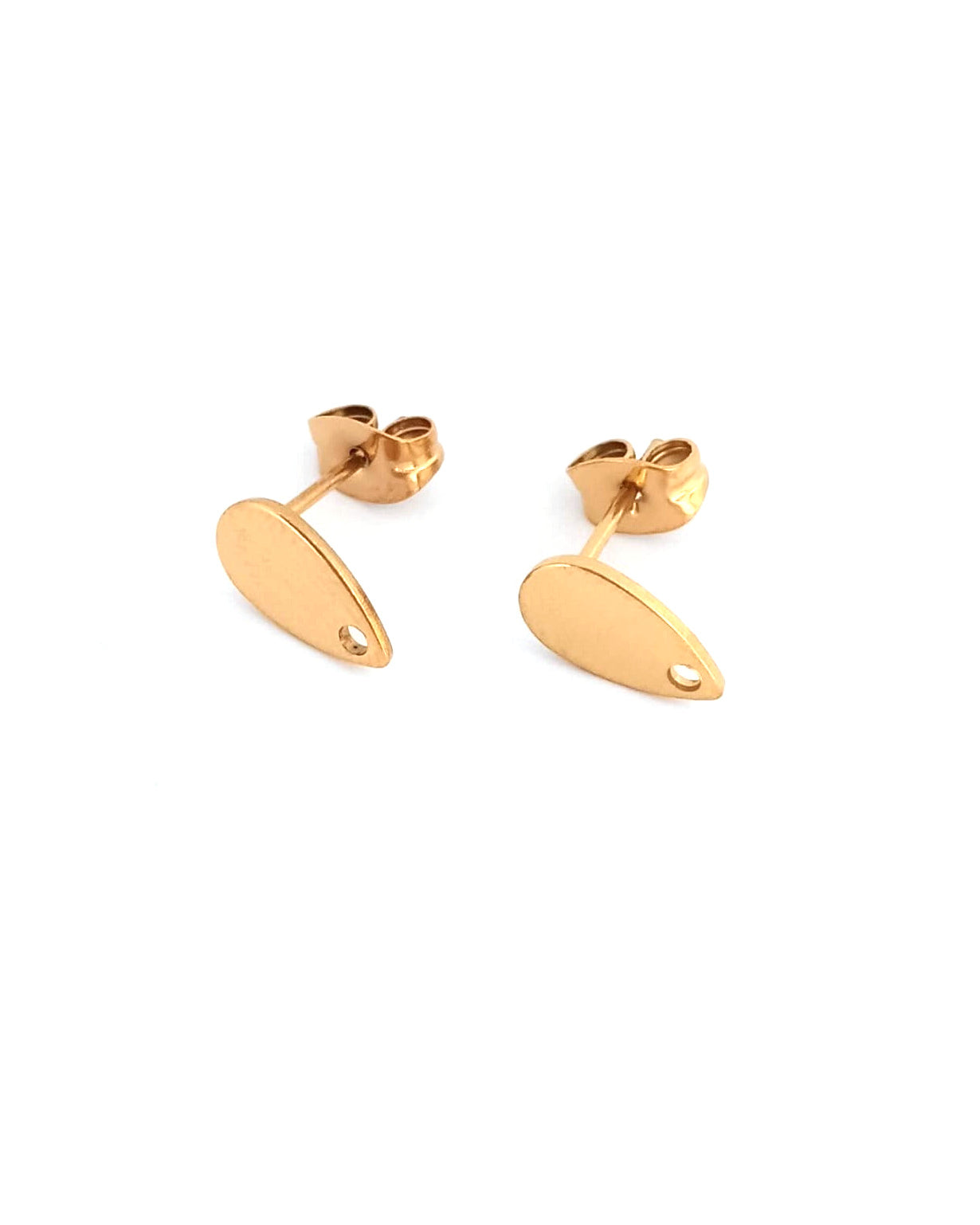 Clous d'oreilles goutte acier inox 304 - 10x6 mm x1 paire
