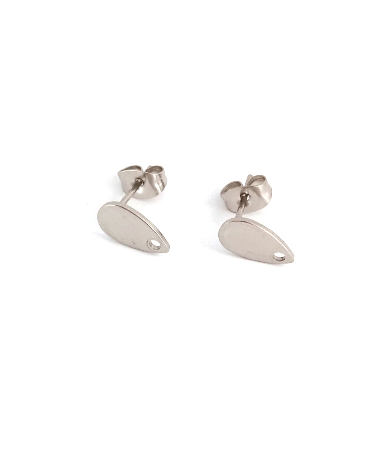 Clous d'oreilles goutte acier inox 304 - 10x6 mm x1 paire