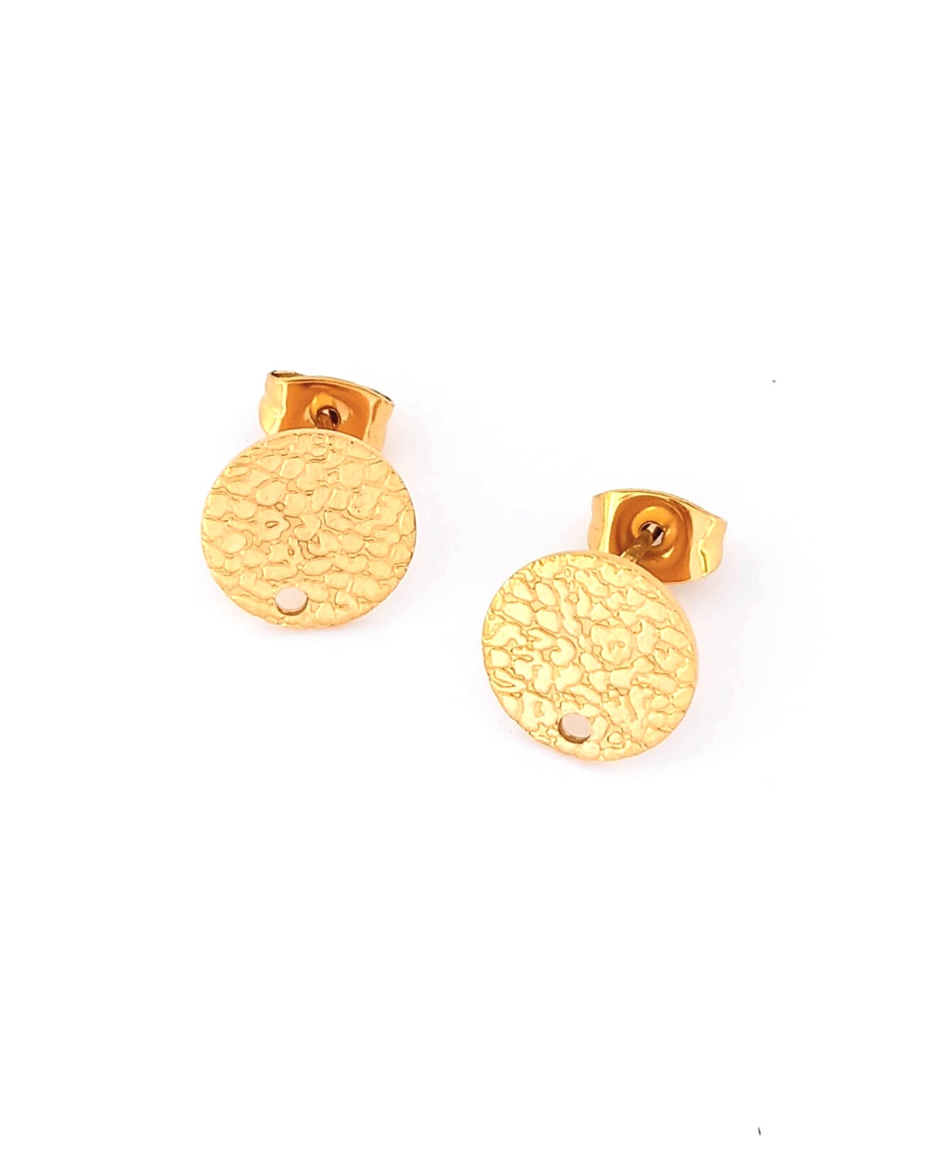 perlesetcreationbijoux-clous-doreilles-ronds-texture-10mm-acier-inoxydable-dore