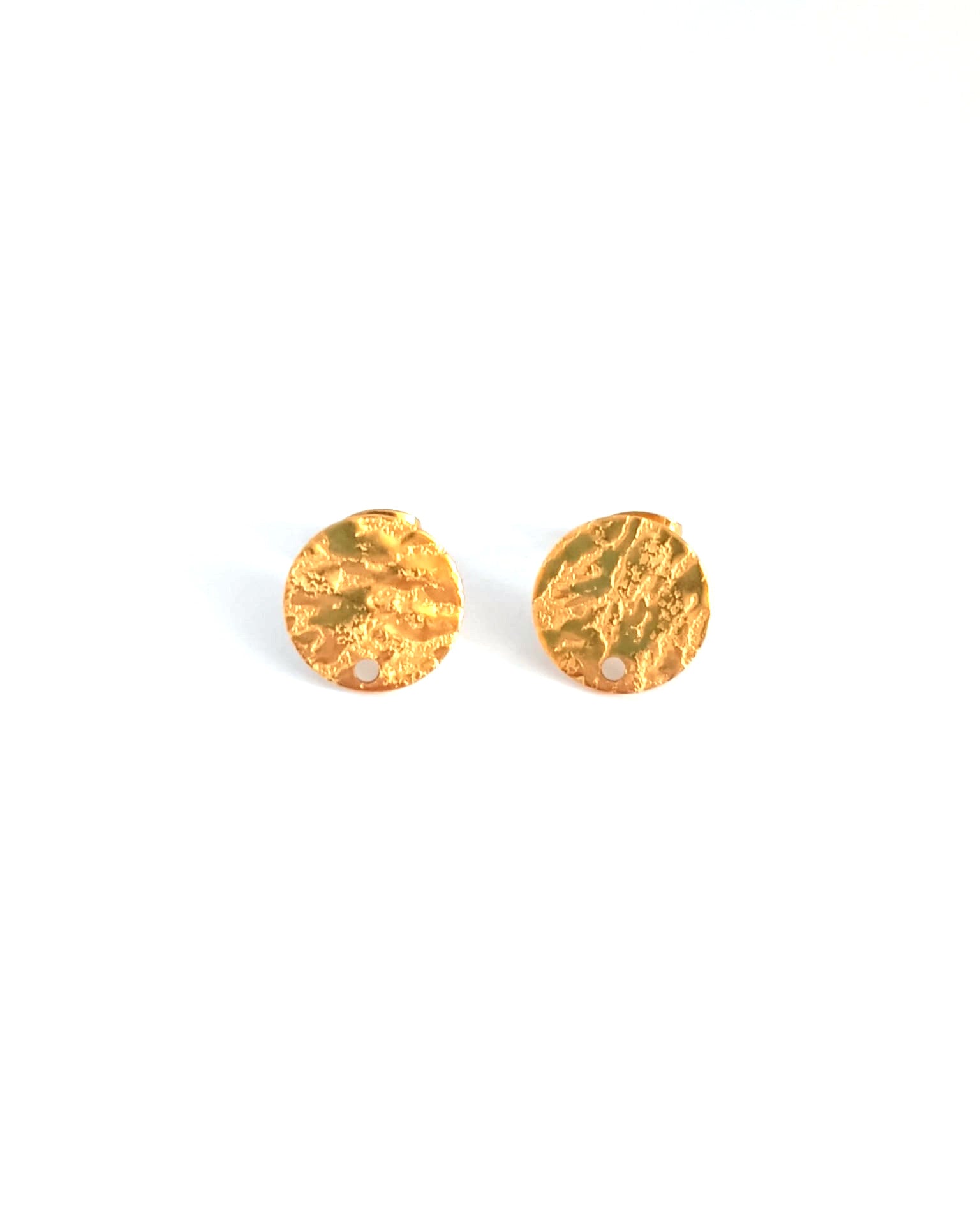 Clous d'oreilles ronds effet texturé acier inox 304 - 12 mm x1 paire