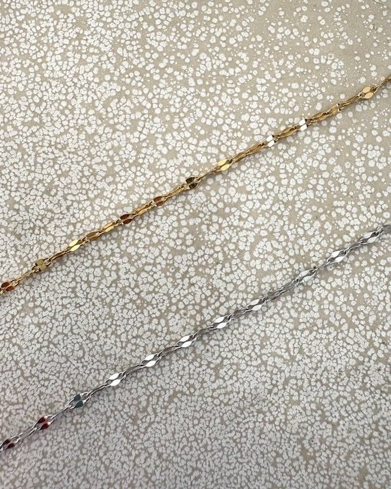 perlesetcreationbijoux - collier maille fantaisie en acier inoxydable doré PVD et argenté de 39 cm