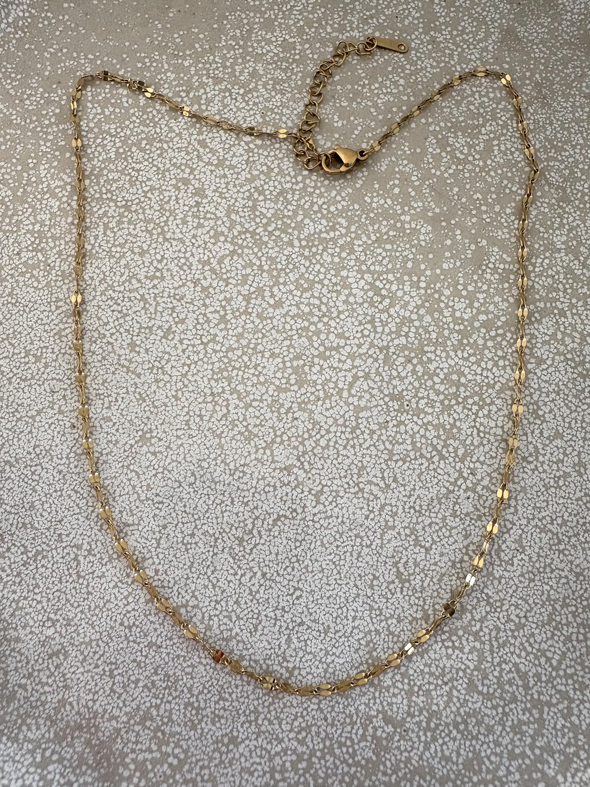 perlesetcreationbijoux - collier maille fantaisie en acier inoxydable doré PVD de 39 cm