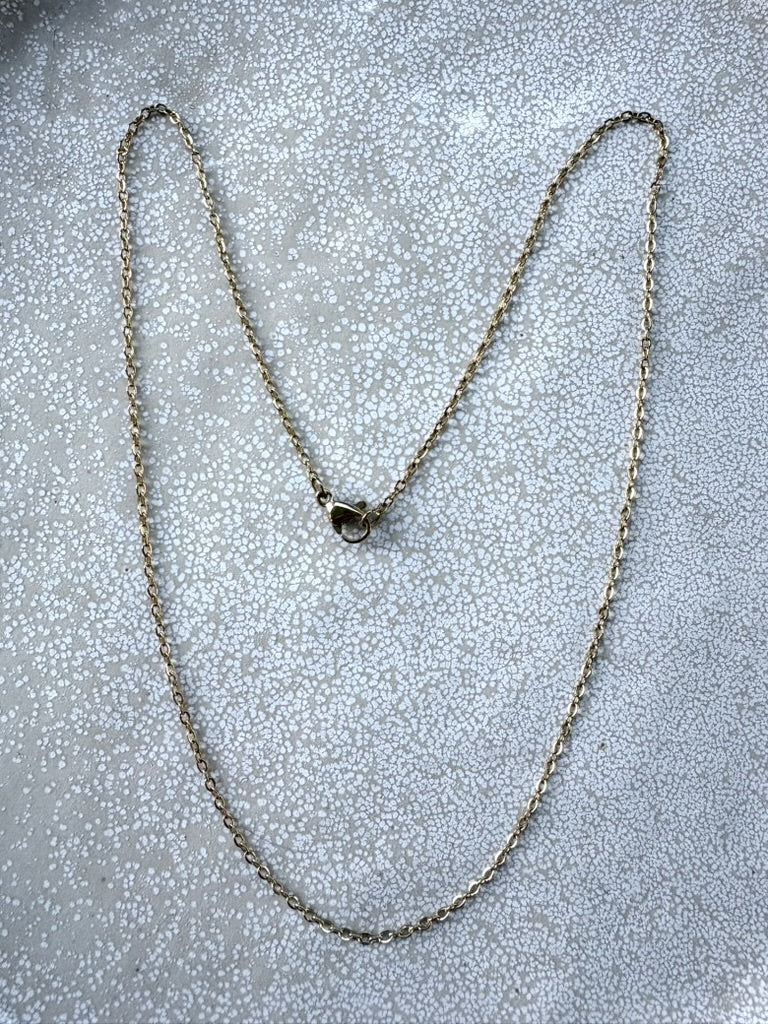 perlesetcreationbijoux - collier maille ovale en acier inoxydable doré de 45 cm