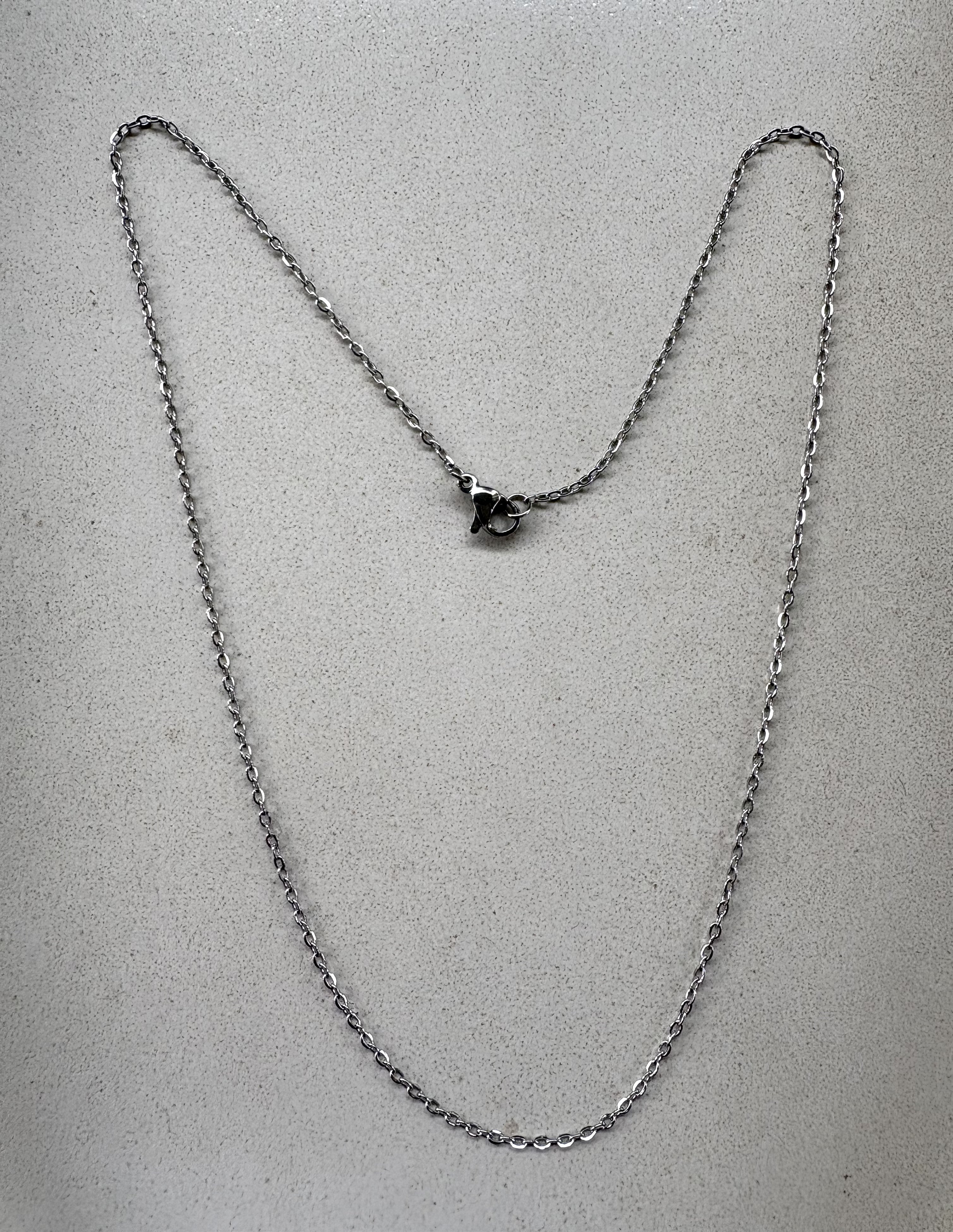 perlesetcreationbijoux - collier maille ovale en acier inoxydable argenté de 45 cm