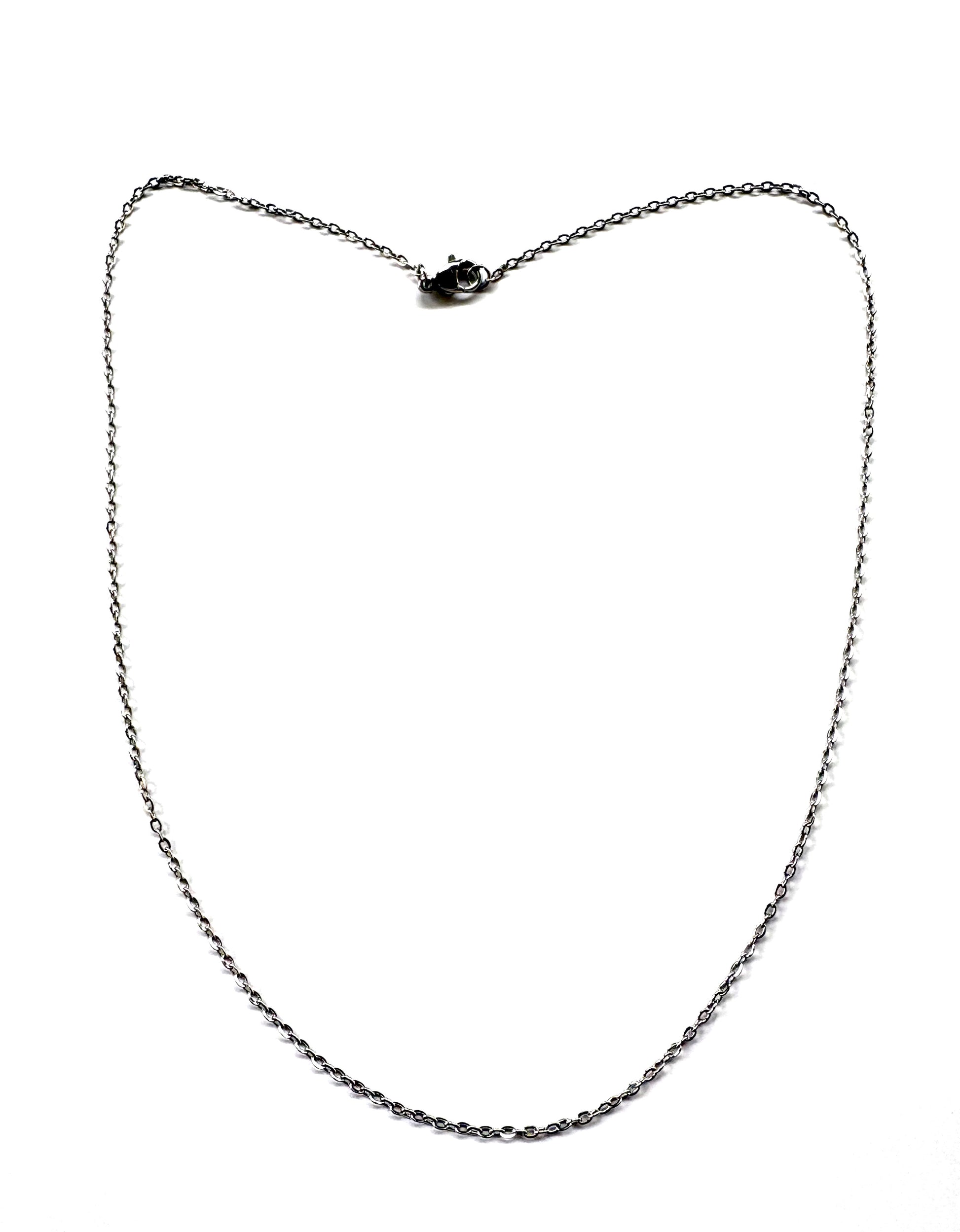 perlesetcreationbijoux - collier maille ovale en acier inoxydable argenté de 45 cm