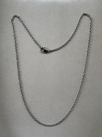 perlesetcreationbijoux - collier maille ovale acier inoxydable argenté 45 cm 