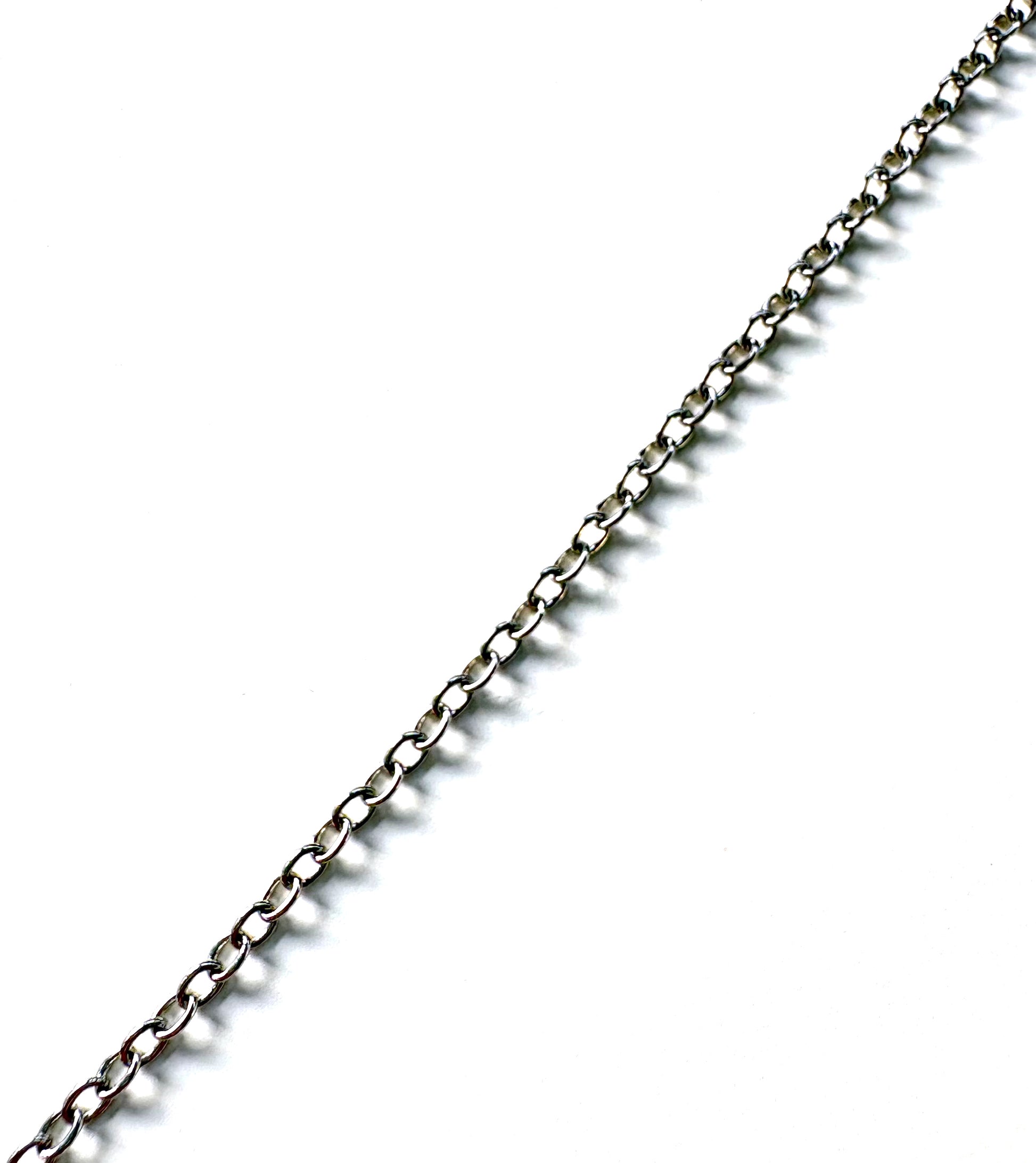 Collier maille ovale acier inox argenté 304 - 50 cm - maille 2x1,5x0,3 mm