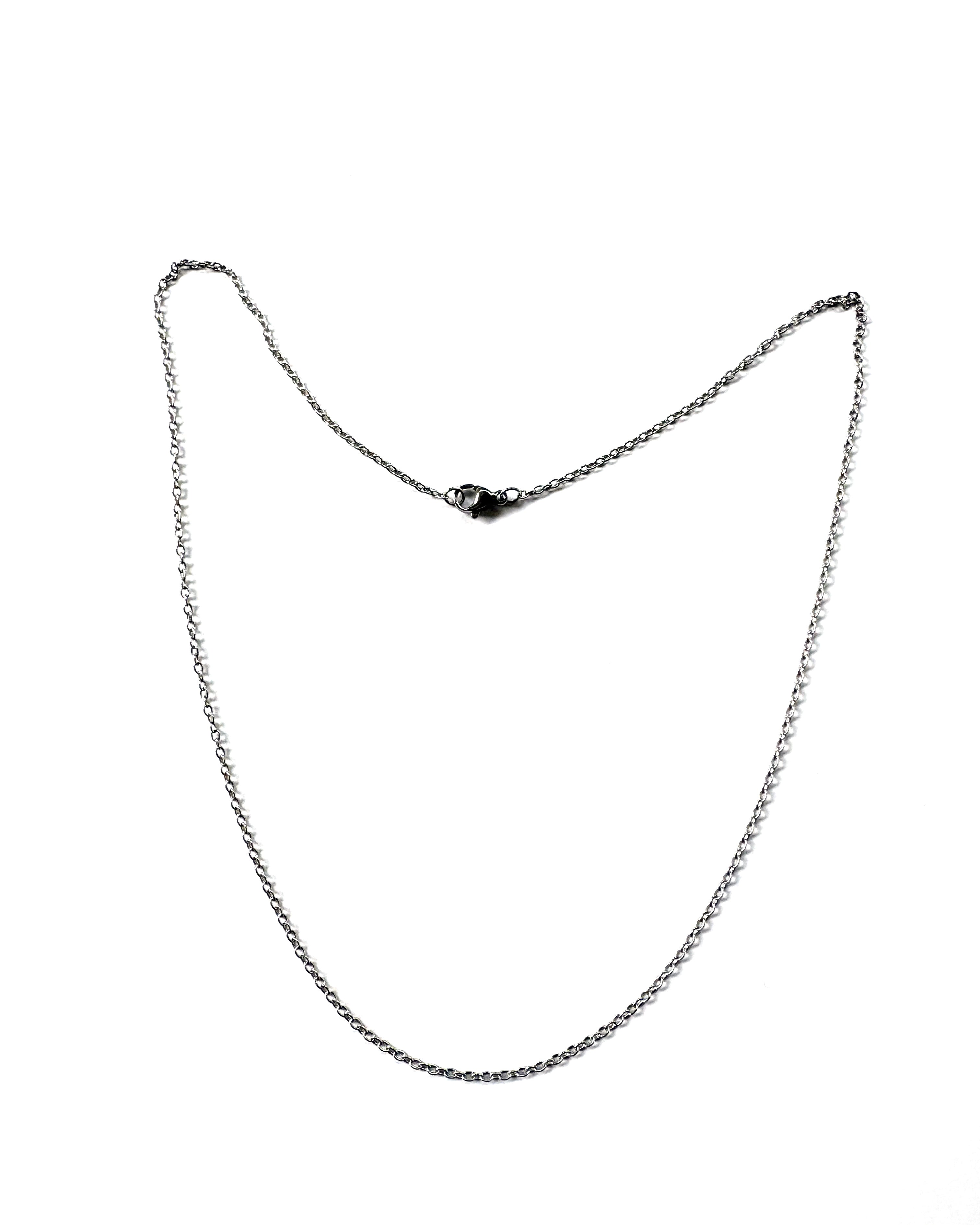 Collier maille ovale acier inox argenté 304 - 50 cm - maille 2x1,5x0,3 mm