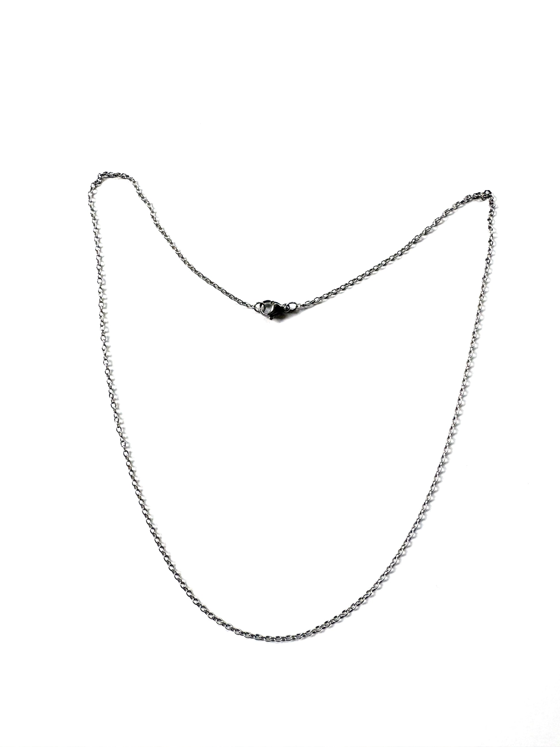 Collier maille ovale acier inox argenté 304 - 50 cm - maille 2x1,5x0,3 mm