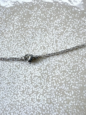 perlesetcreationbijoux - zoom fermoir collier malle ovale en acier inoxydable 304 argenté de 50 cm