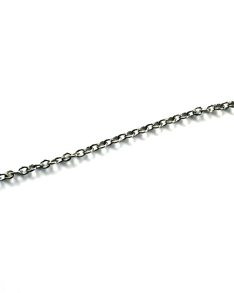 perlesetcreationbijoux - collier maille ovale en acier inoxydable 304 argenté de 60 cm