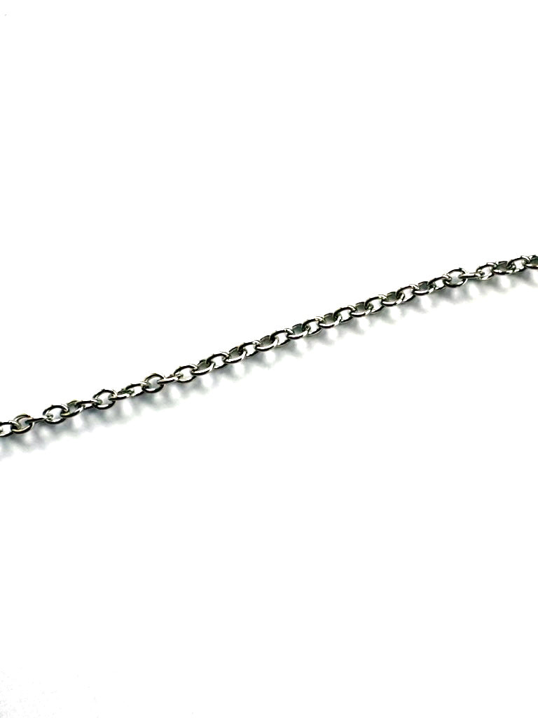 perlesetcreationbijoux - collier maille ovale en acier inoxydable 304 argenté de 60 cm