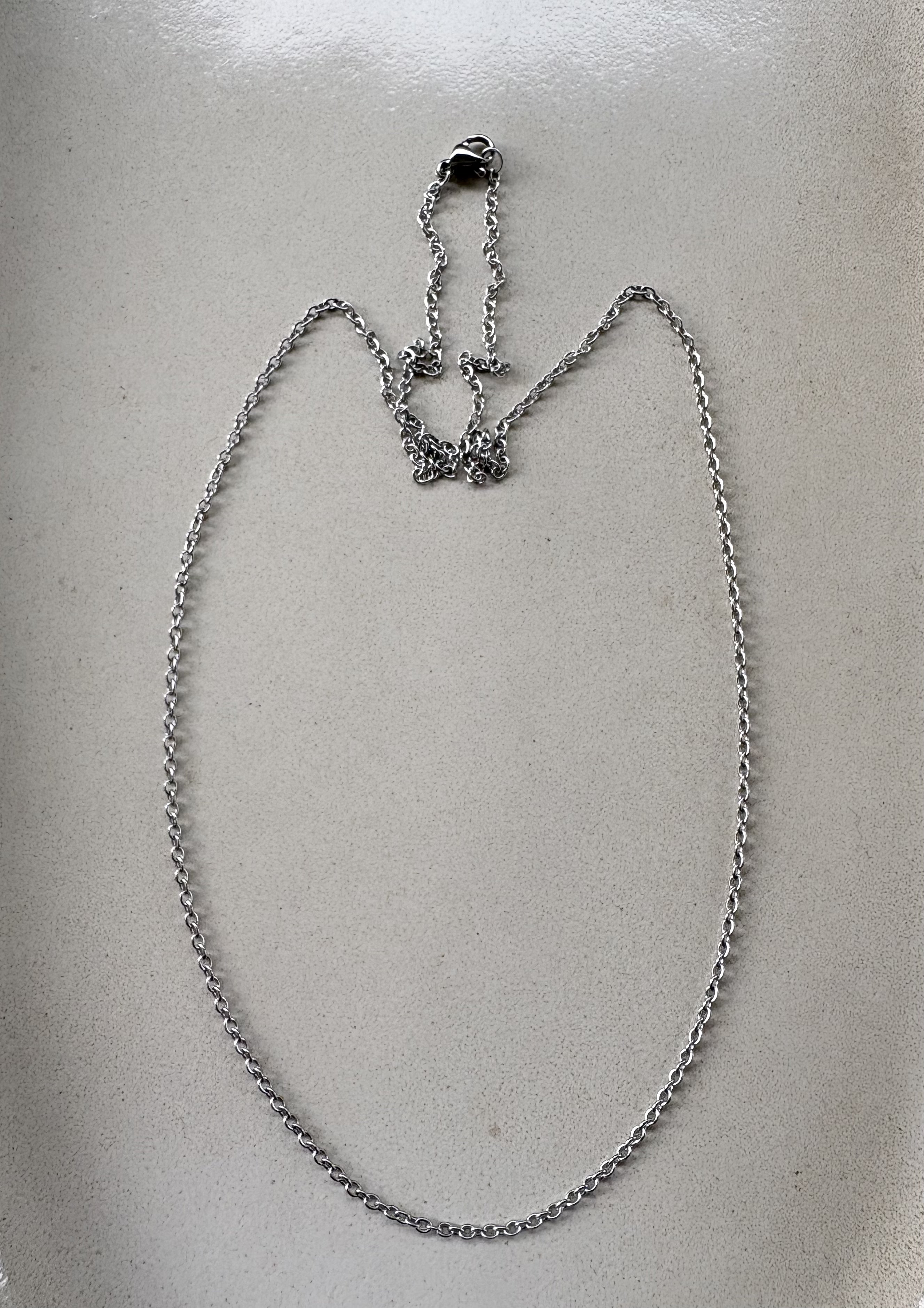 perlesetcreationbijoux - collier maille ovale en acier inoxydable 304 argenté de 60 cm