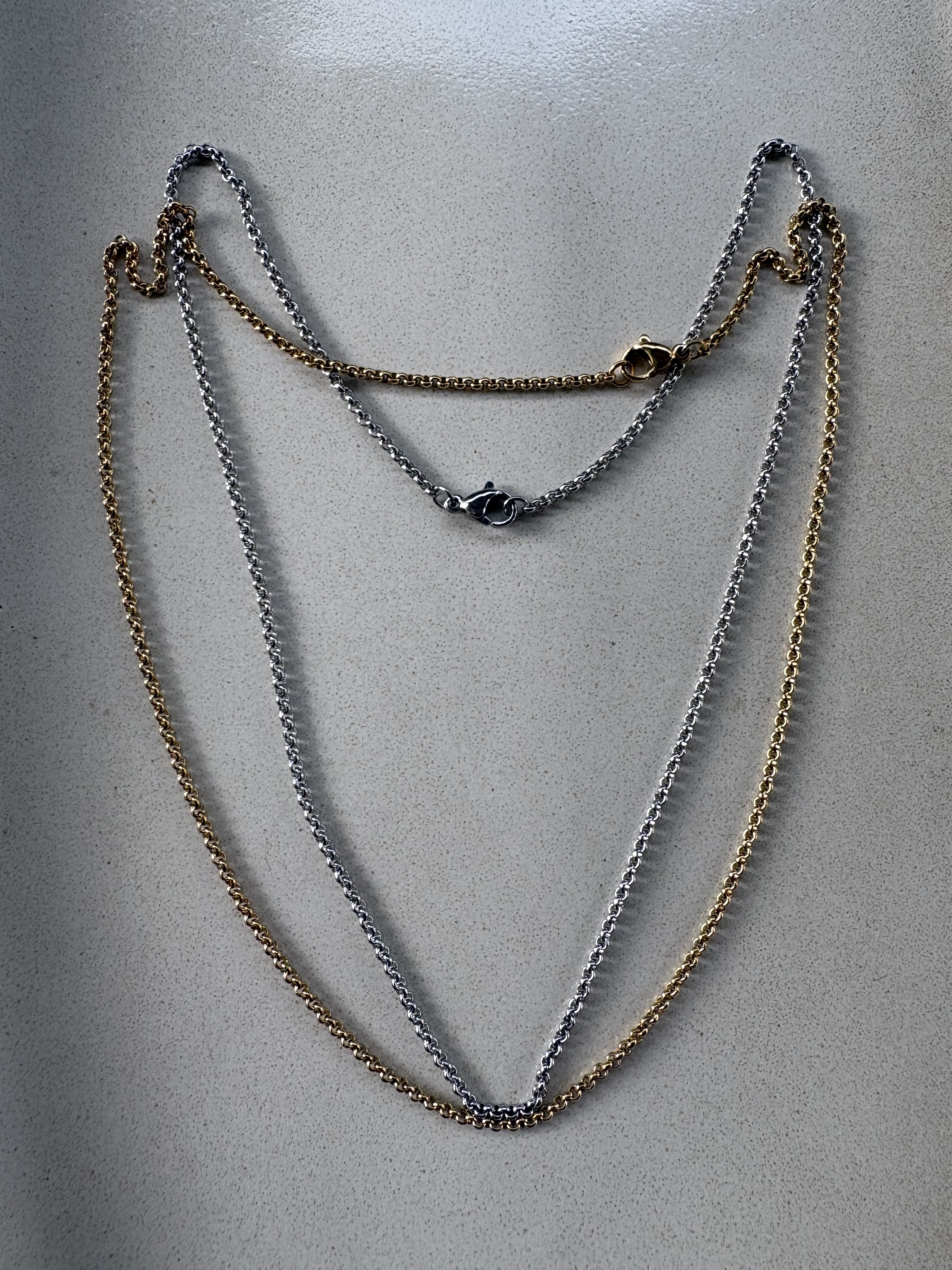 perlesetcreationbijoux - colliers maille ronde en acier inoxydable argenté et doré de 45 cm