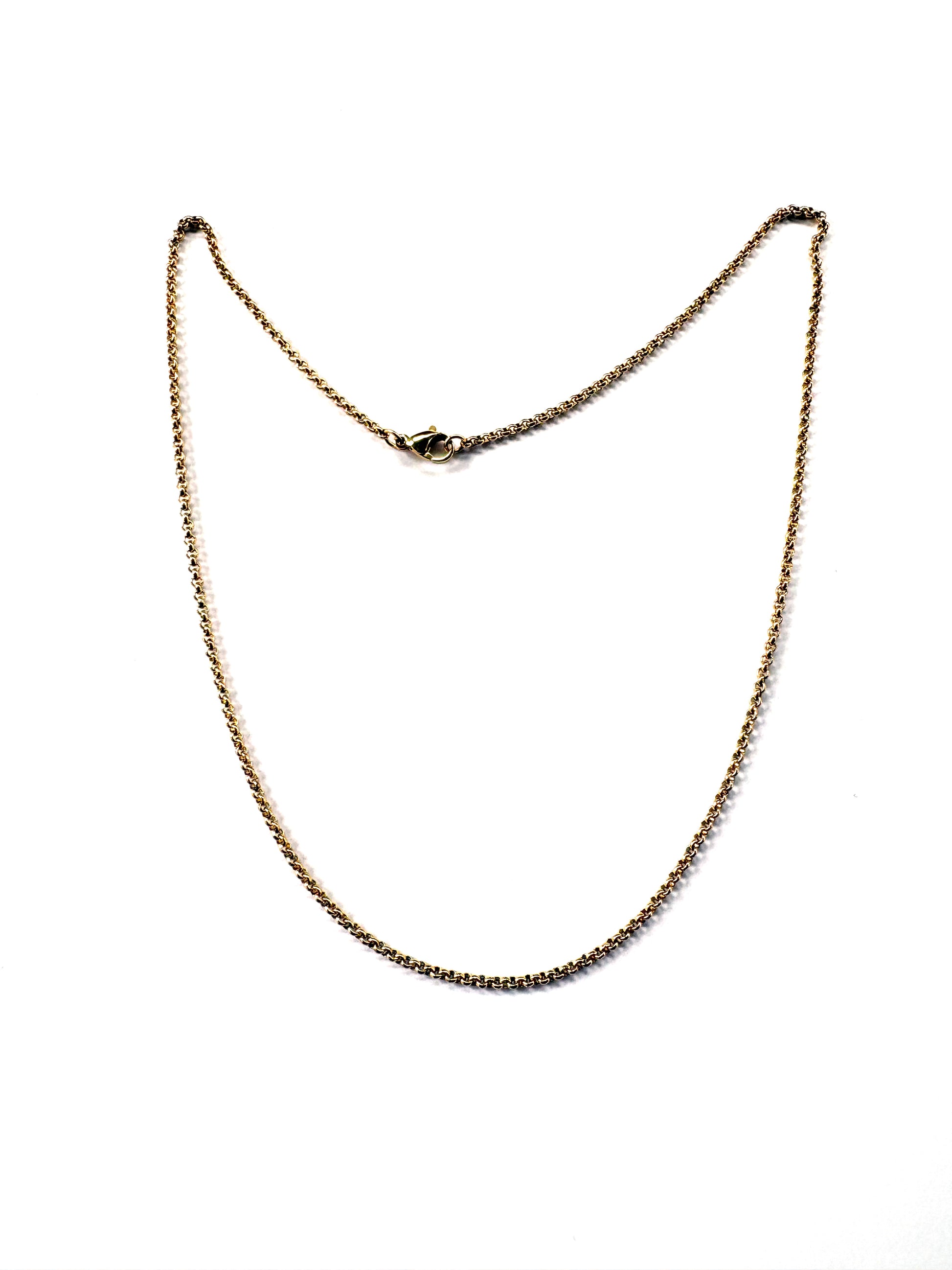 perlesetcreationbijoux - collier maille ronde en acier inoxydable doré de 45 cm